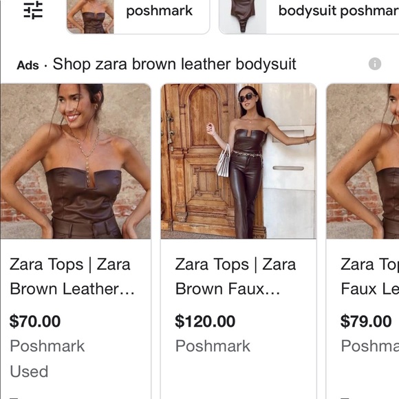 Zara faux leather bodysuit - Picture 1 of 5